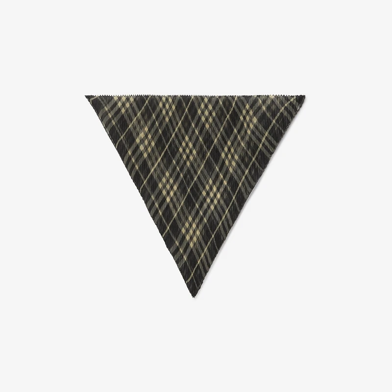 Check Silk Chiffon Scarf in Black/calico beige | Burberry® Official