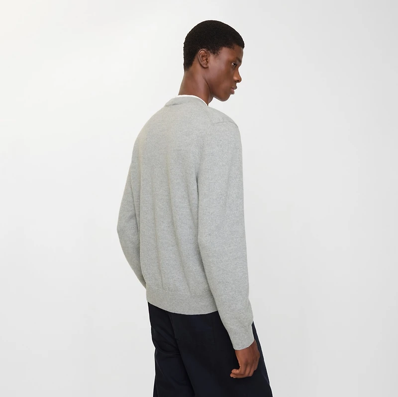 Wool Sweater in Mid grey melange - Men | Burberry® Official