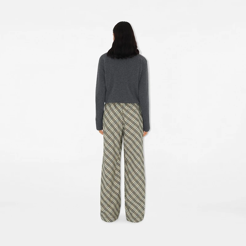 Check Cotton Pyjama Trousers in Husk - Women | Burberry® Official