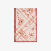 Wide Watercolour Check Silk Scarf in Quartz pink | Burberry® Official