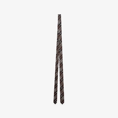 Skinny Check Silk Tie in Sandstone beige - Men | Burberry® Official