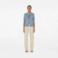 Skinny Contrast Check Silk Scarf in Sand/lichen | Burberry® Official