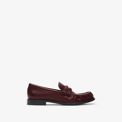 Leather Cadet Loafers in Fig - Women | Burberry® Official