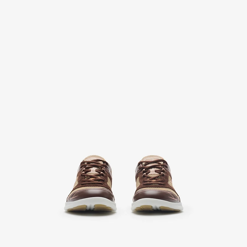 Check Matrix Sport Sneakers in Broom - Women, Nylon | Burberry® Official