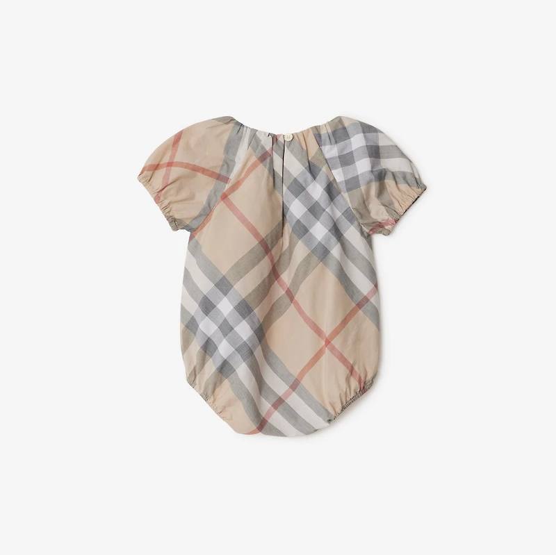 Cotton Three-piece Baby Gift Set in Pale stone - Children | Burberry® Official