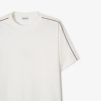 Check Piping Cotton T-shirt in Chalk white - Men | Burberry® Official