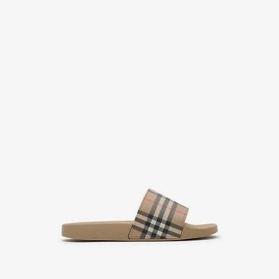 Check Slides in Archive beige - Men | Burberry® Official