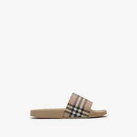 Check Slides in Archive beige - Men | Burberry® Official