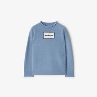 Logo Wool Sweater in Pool | Burberry® Official