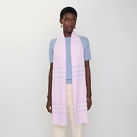 Wide Check Wool Scarf in Fondant | Burberry® Official