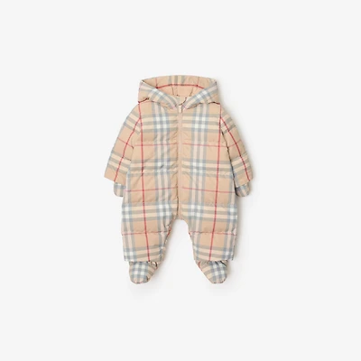 Check Puffer Suit in Pale stone - Children | Burberry® Official