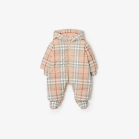 Check Puffer Suit in Pale stone - Children | Burberry® Official