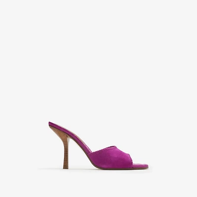 Suede Cabana Mules in Urchin - Women | Burberry® Official