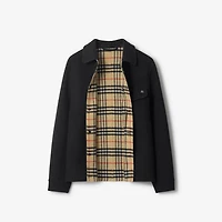 Wool Overshirt in Black/sand beige - Men | Burberry® Official