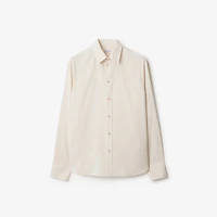 Relaxed Fit Striped Silk Shirt in Clam - Men | Burberry® Official