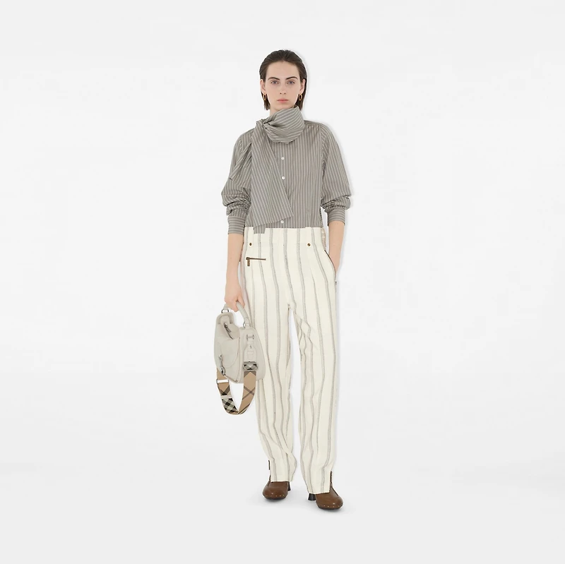 Striped Cotton Scarf Shirt in Palma - Women | Burberry® Official