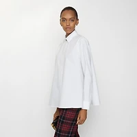 Oversized Cotton Poplin Shirt in Optic white - Women | Burberry® Official