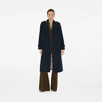 Long Waterloo Heritage Trench Coat in Coal blue - Women, Cotton Gabardine | Burberry® Official