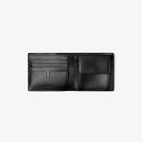 Embossed Check Bifold Coin Wallet in Black - Men | Burberry® Official