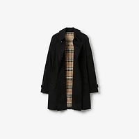 Short Kensington Heritage Trench Coat in Black - Women, Cotton Gabardine | Burberry® Official