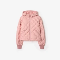 Check-stitch Nylon Delley Puffer Jacket in Begonia pink - Women | Burberry® Official
