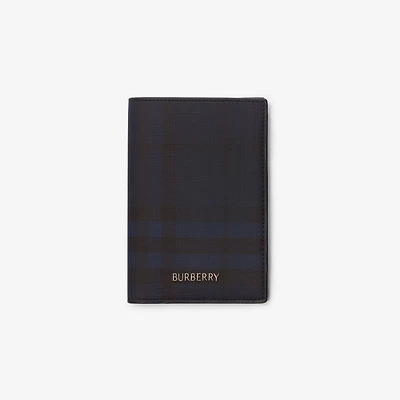 City Check Passport Holder in Navy - Men, Cotton, Technical | Burberry® Official