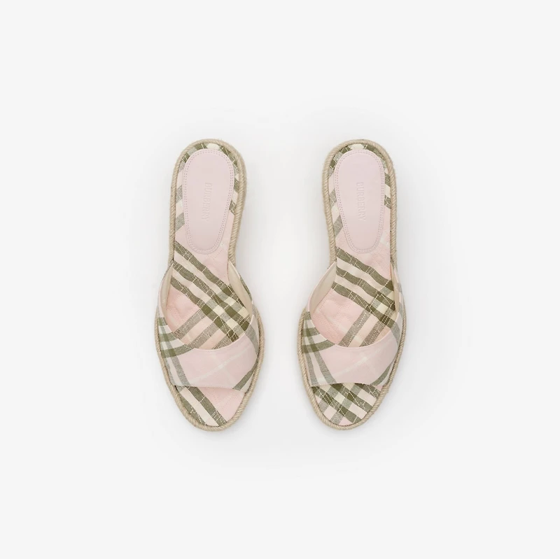 Check Mews Espadrille Mules​ in Mallow pink - Women | Burberry® Official