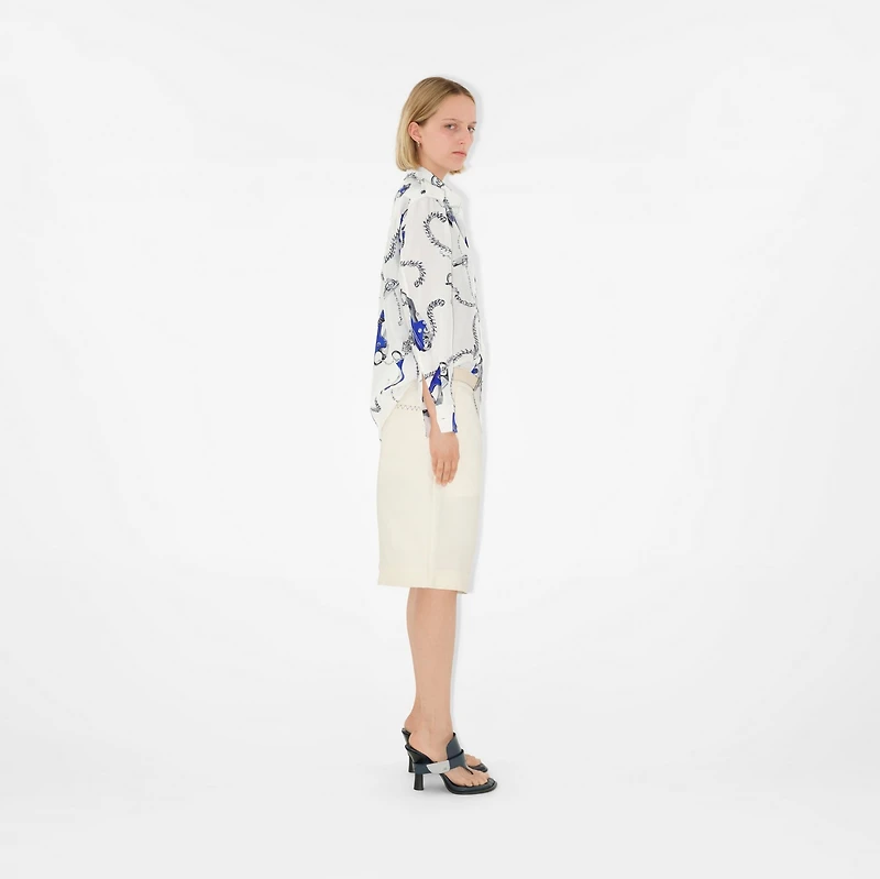 Knight Hardware Silk Shirt in Blue/white - Women | Burberry® Official