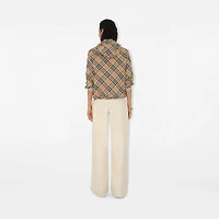 Check Hooded Jacket in Sand - Women, Nylon | Burberry® Official