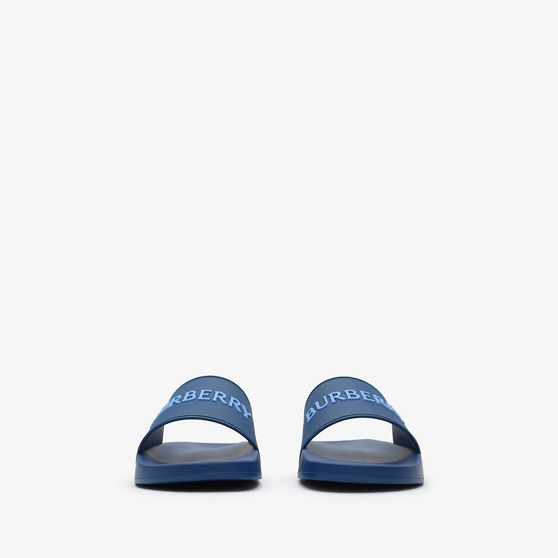 Logo Slides in Navy/cornflower blue - Men | Burberry® Official
