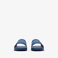 Logo Slides in Navy/cornflower blue - Men | Burberry® Official