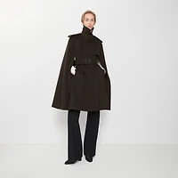 Cashmere Belmont Trench Cape in Cog brown melange - Women | Burberry® Official