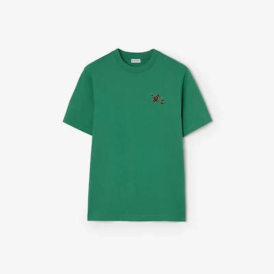 Cotton T-shirt in Jade green - Men | Burberry® Official