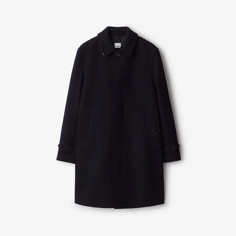 Mid-length Wool Blend Car Coat in Dark charcoal blue - Men | Burberry® Official