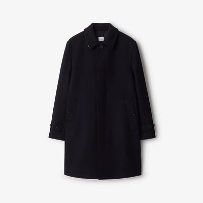 Mid-length Wool Blend Car Coat in Dark charcoal blue - Men | Burberry® Official