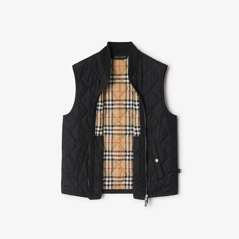 Quilted Nylon Gilet in Black - Men | Burberry® Official