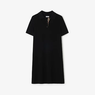 Wool Polo Shirt Dress in Black - Women | Burberry® Official