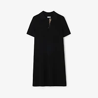 Wool Polo Shirt Dress in Black - Women | Burberry® Official