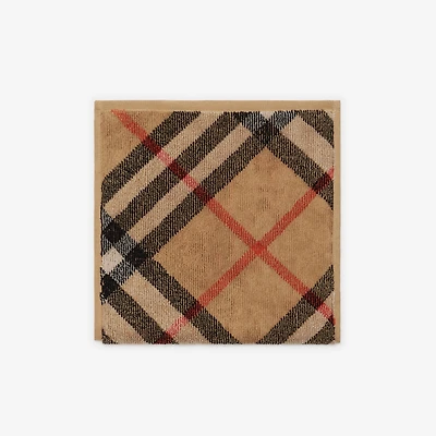 Skinny Check Cotton Towel in Sand | Burberry® Official