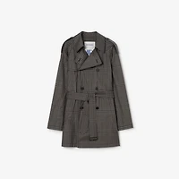 Mid-length Silk Leadenham Trench Coat in Concrete grey - Men | Burberry® Official