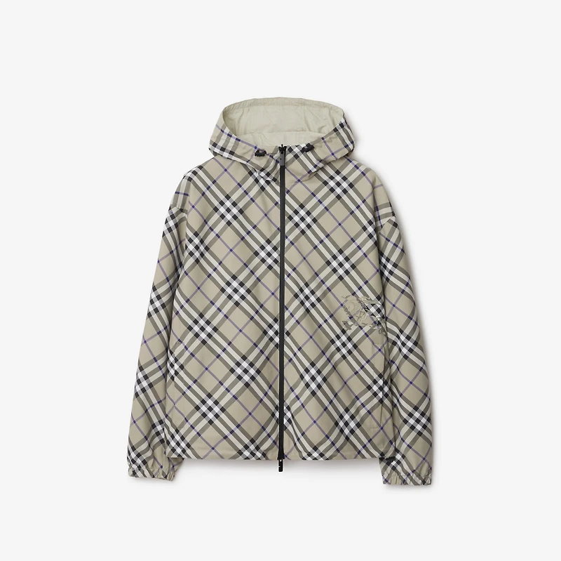 Reversible Check Jacket in Lichen - Men | Burberry® Official