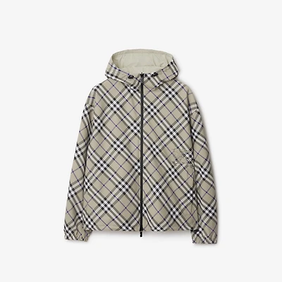 Reversible Check Jacket in Lichen - Men | Burberry® Official