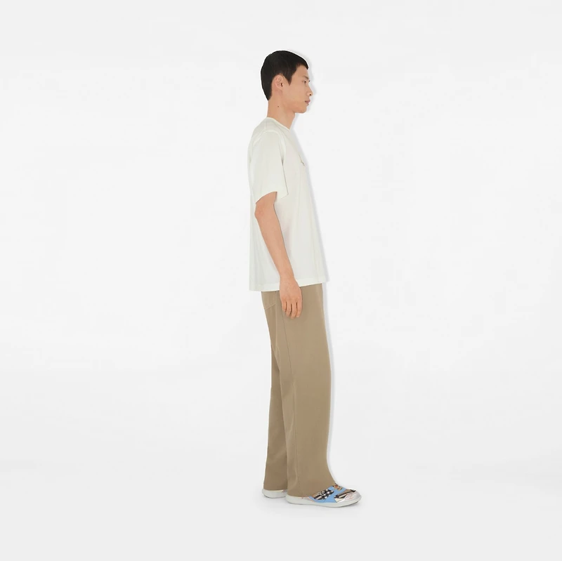 Check EKD Cotton T-shirt in Chalk white - Men | Burberry® Official