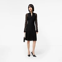 Check Lace Dress in Black - Women | Burberry® Official