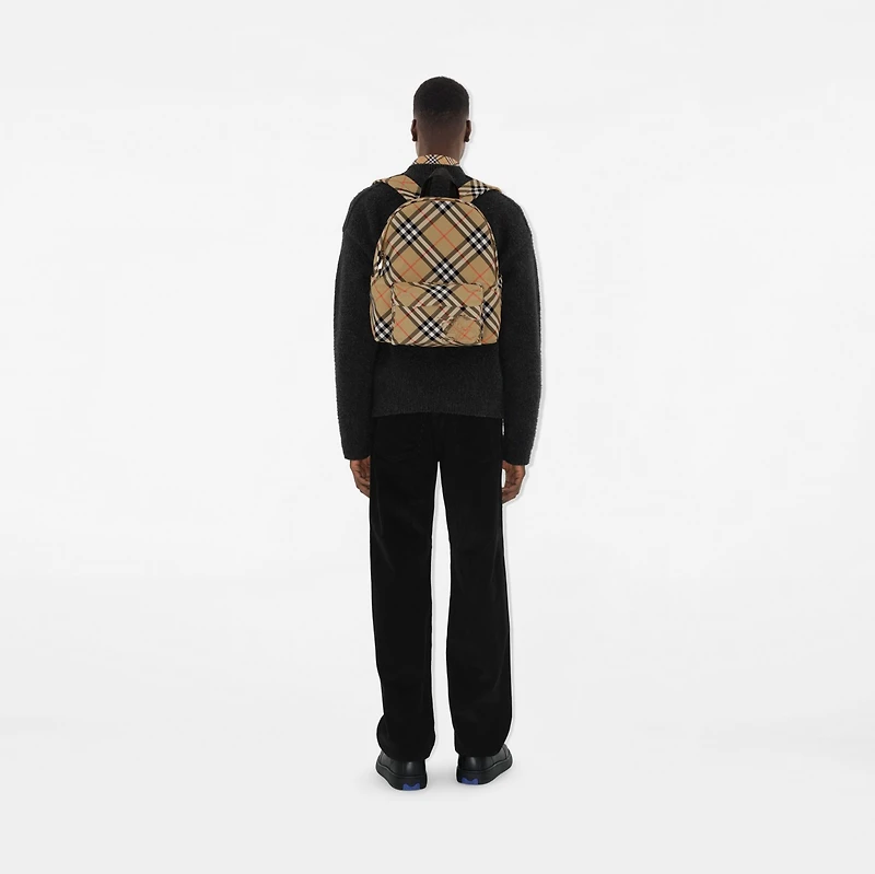 Small Check Backpack in Sand - Men | Burberry® Official
