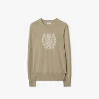 B Crest Wool Sweater in Quill - Men | Burberry® Official