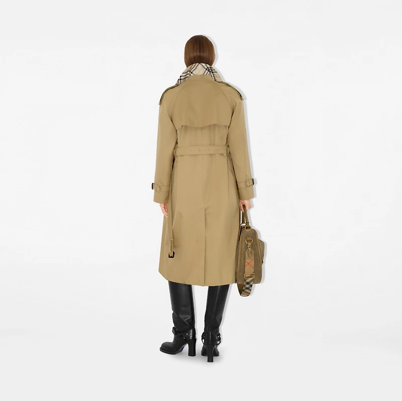 Long Castleford Trench Coat in Beige - Women, Cotton | Burberry® Official
