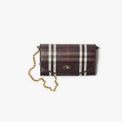 Highlands Chain Strap Wallet​ in Mahogany - Women | Burberry® Official