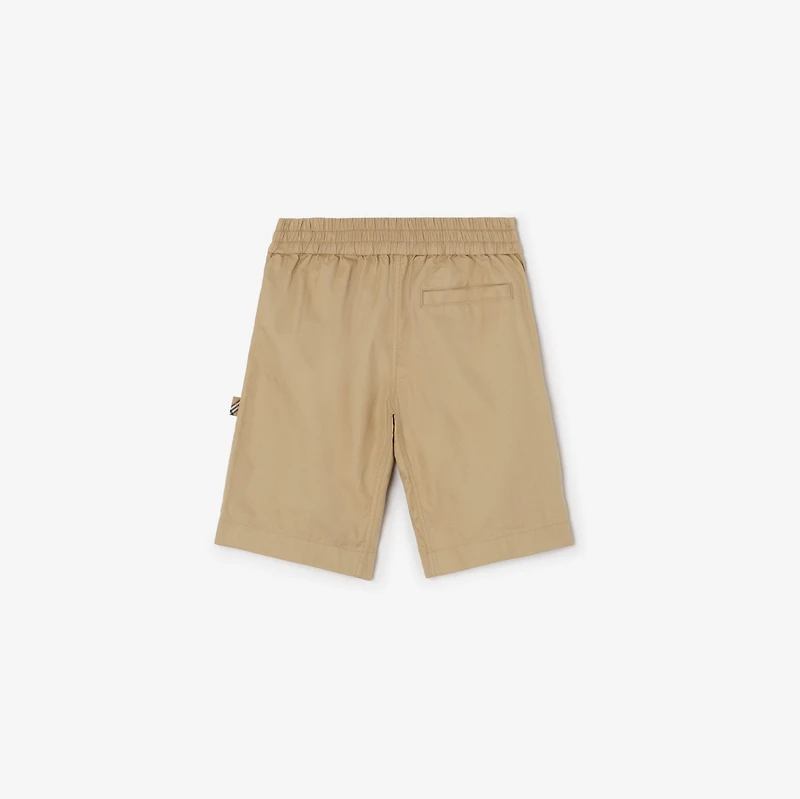 Cotton Twill Cargo Shorts in Sand beige | Burberry® Official