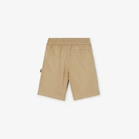 Cotton Twill Cargo Shorts in Sand beige | Burberry® Official